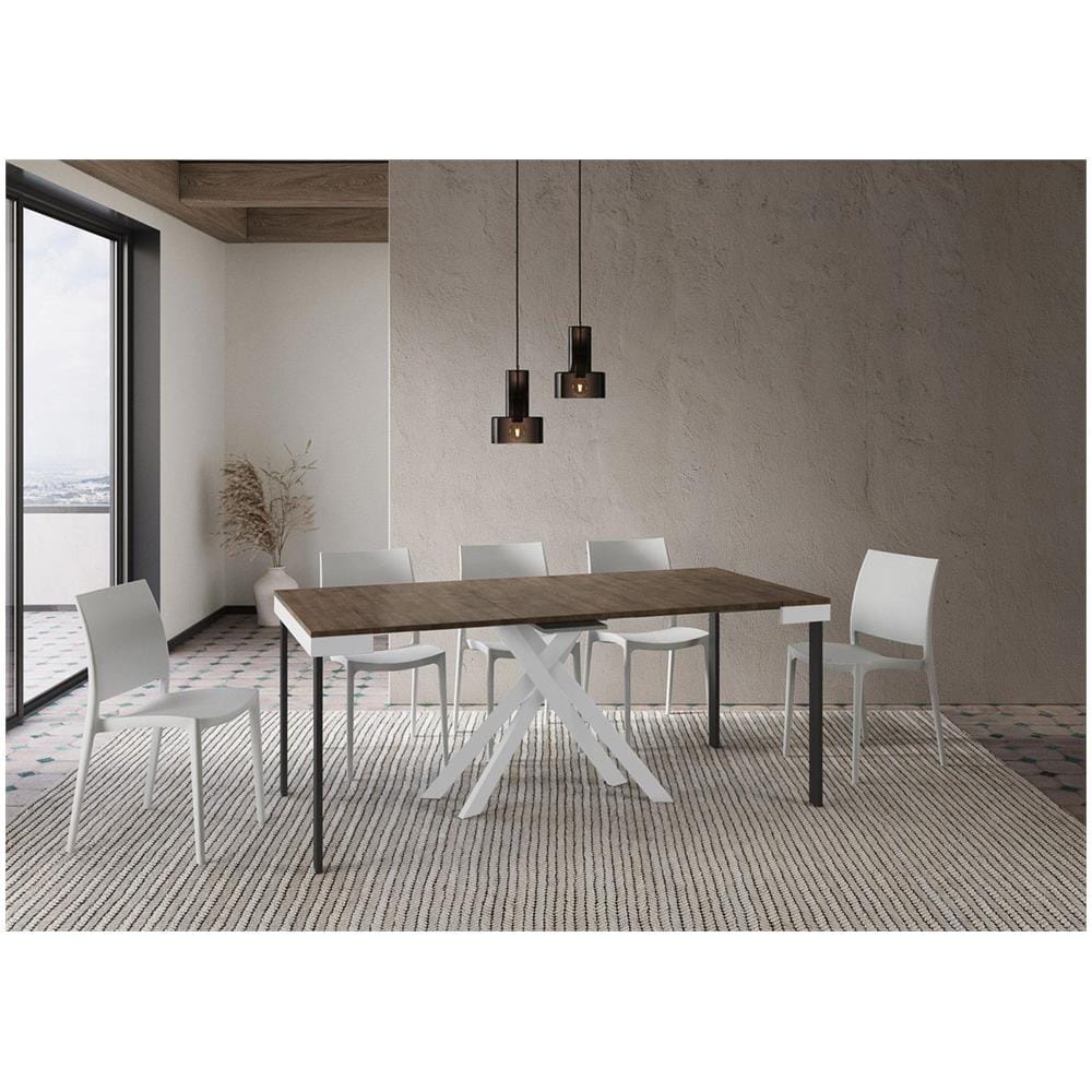 Consolle allungabile 90x40/196 cm Krack Small Evolution noce telaio bianco - Foto 3