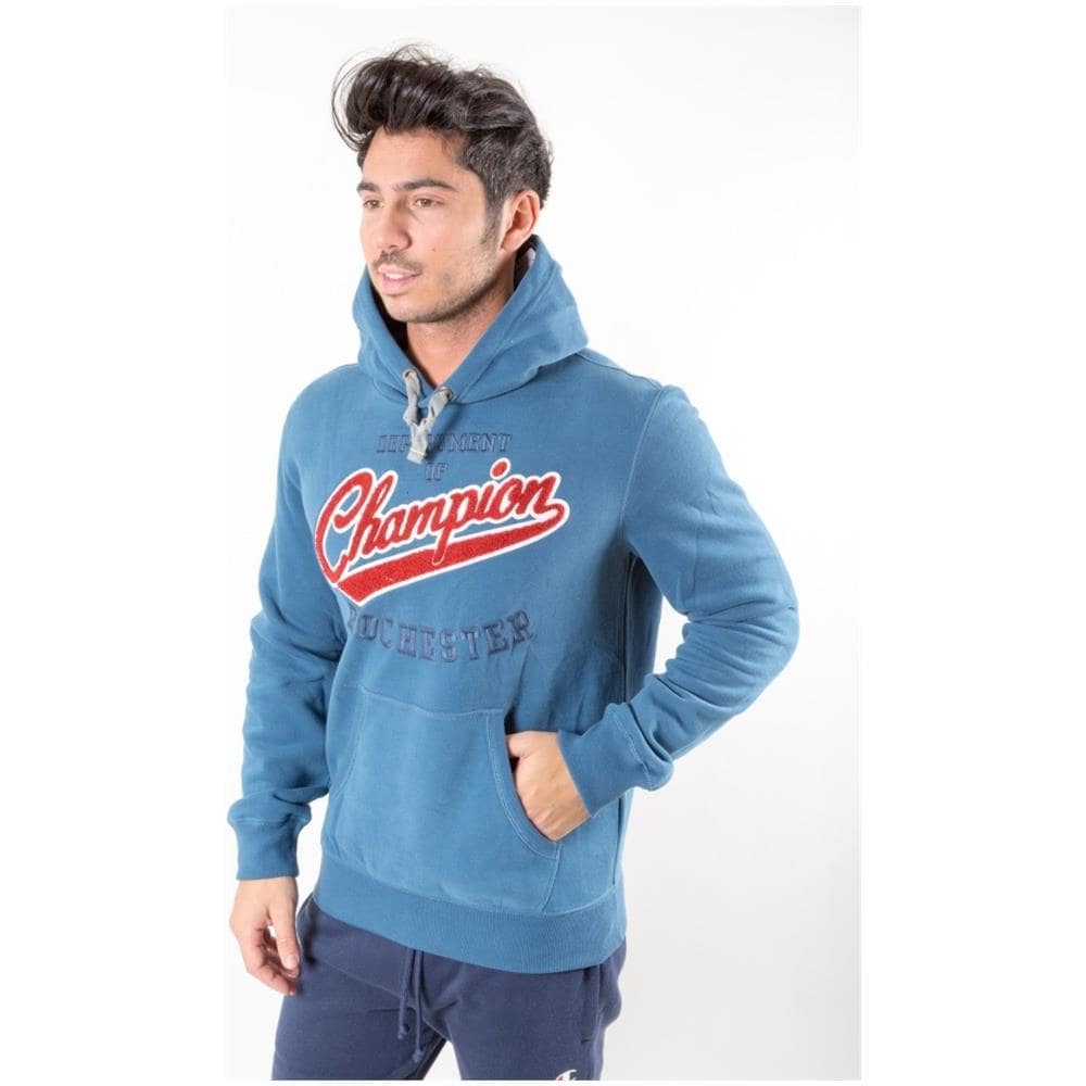 Felpa Uomo Varsity Chiusa Con Cappuccio Xxl Azzurro - Foto 2