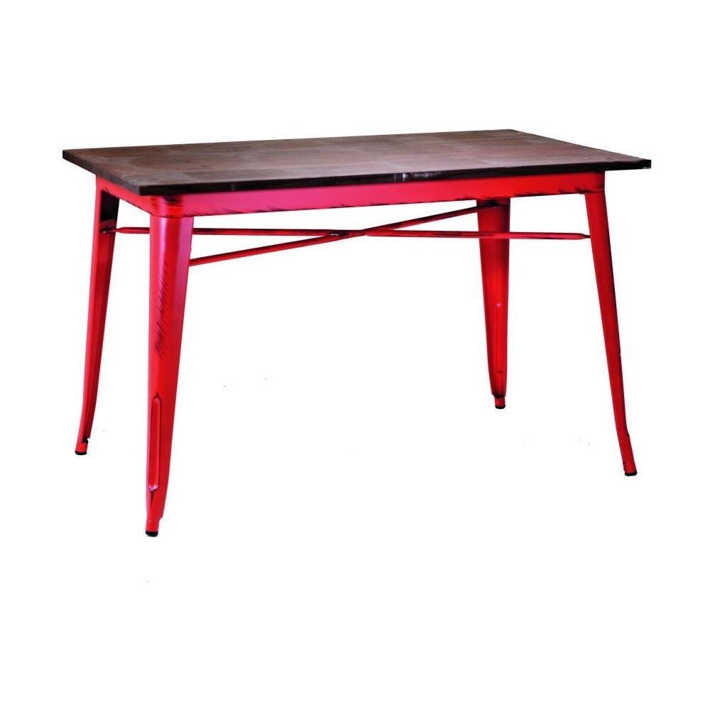 Tavolo Ferro Bristol Cm160x80h76 Rosso - Foto 2