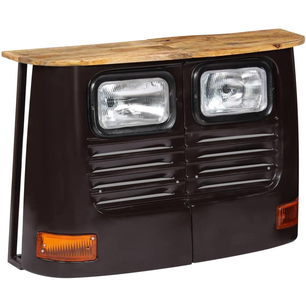 Credenza Camion In Legno Massello Di Mango Grigio Scuro - Foto 1