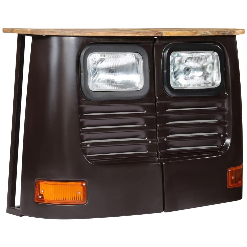 Credenza Camion In Legno Massello Di Mango Grigio Scuro - Foto 2