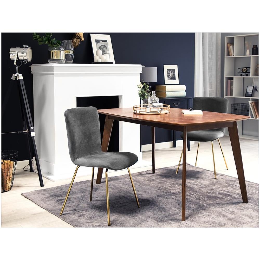 Set Di 2 Sedie Da Pranzo In Velluto Grigio Rubio - Foto 2