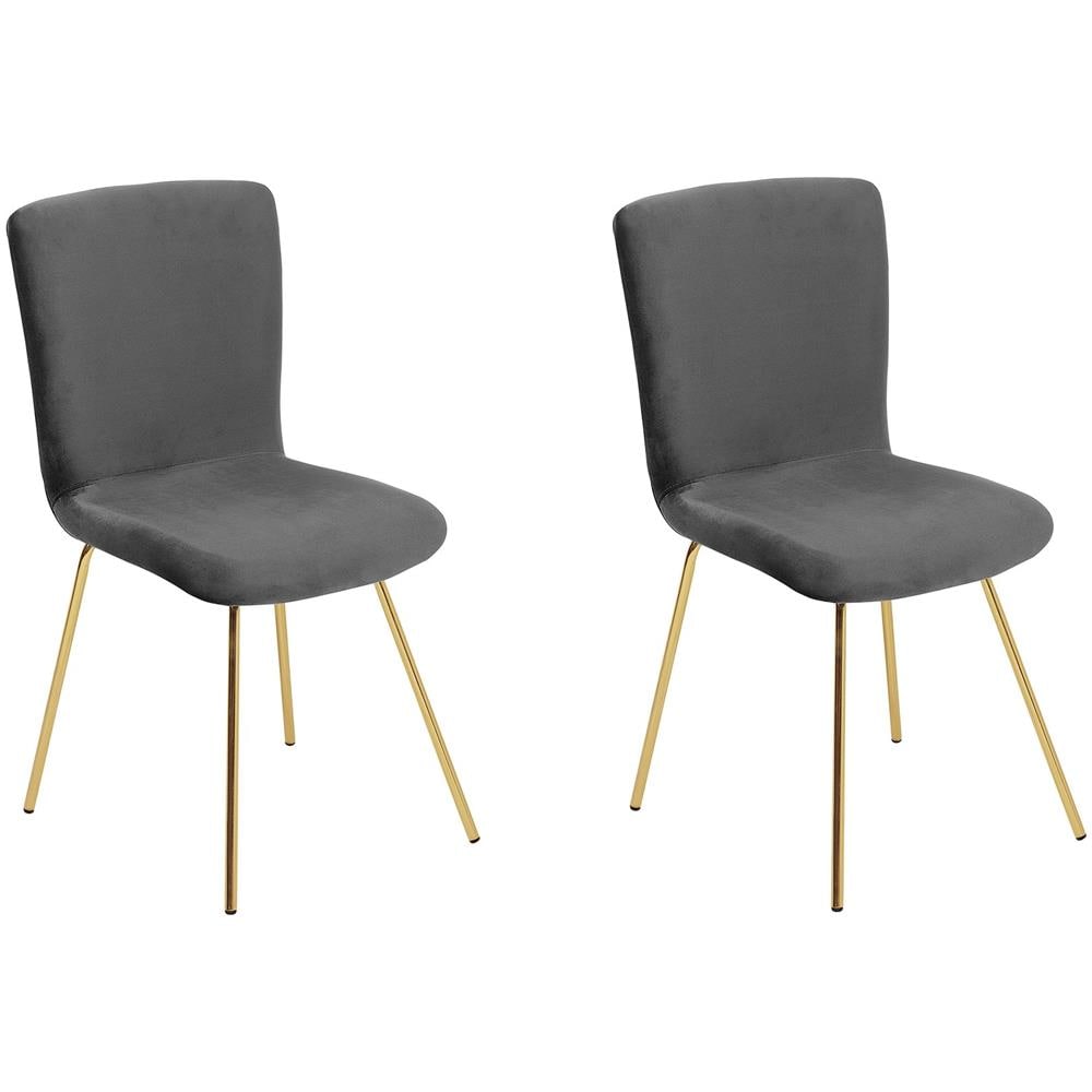 Set Di 2 Sedie Da Pranzo In Velluto Grigio Rubio - Foto 1
