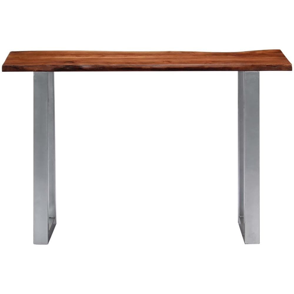 Tavolo Consolle 115x35x76 Cm Legno Massello D'acacia E Ferro - Foto 2