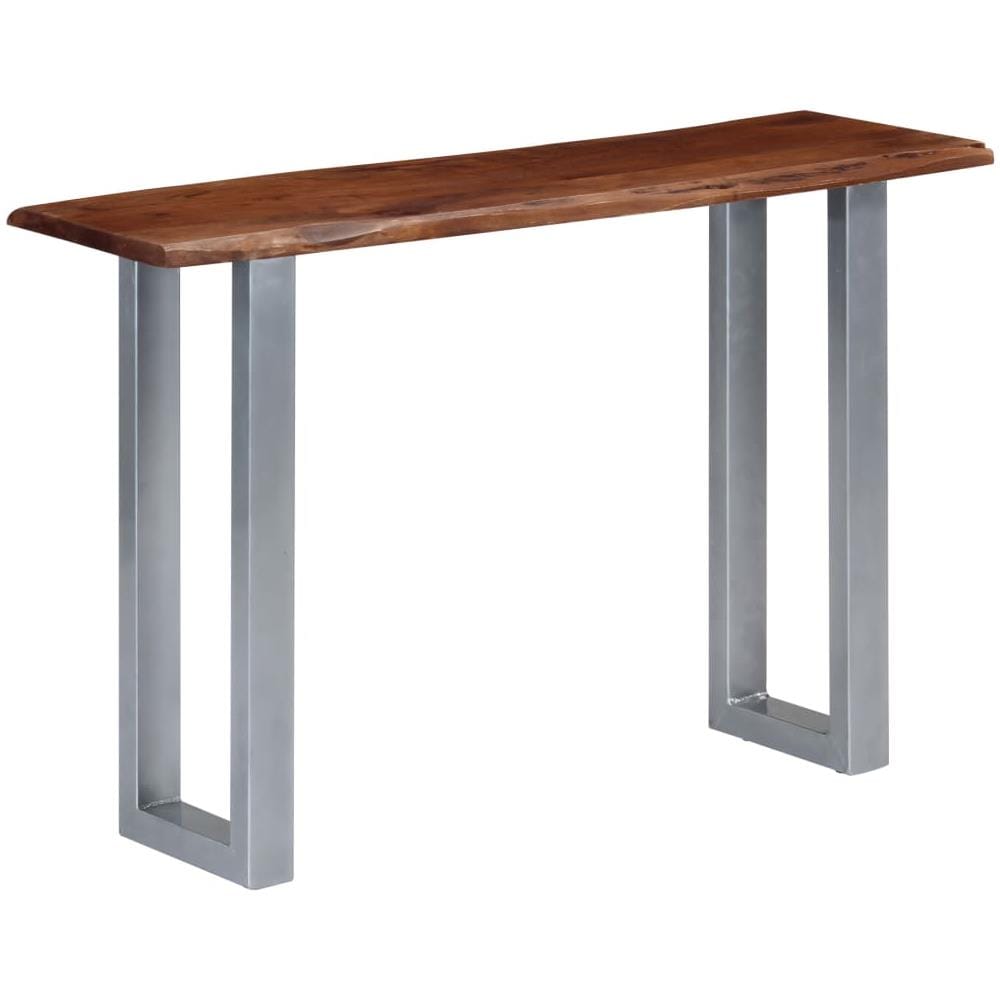 Tavolo Consolle 115x35x76 Cm Legno Massello D'acacia E Ferro - Foto 8