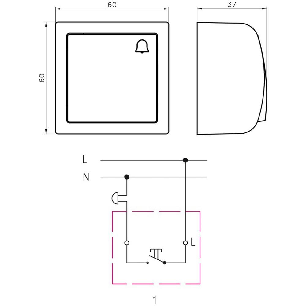 piùstra Di Commutazione Campana Reattiva A Pulsante A Parete A Pressione Reattiva A Parete Bianca - Foto 2