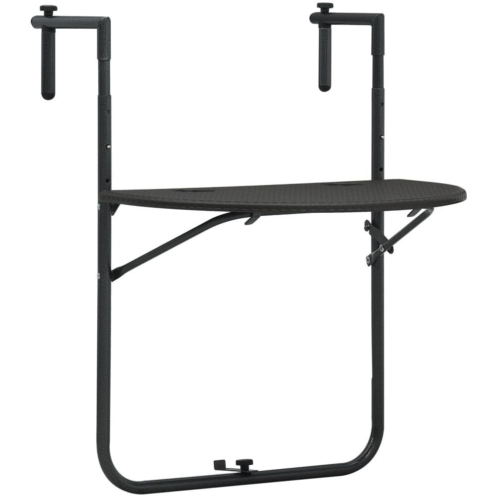 Tavolo Da Balcone Pensile Marrone 60x64x83,5cm Plastica Rattan - Foto 1