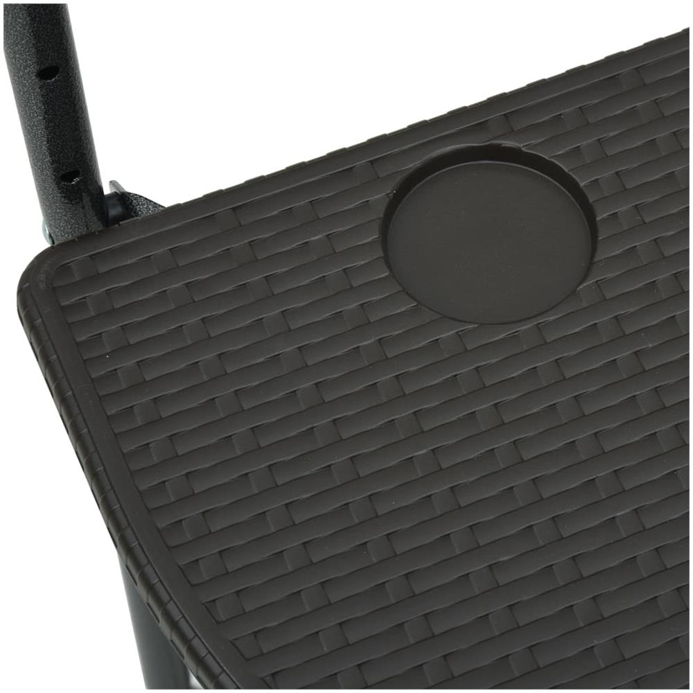 Tavolo Da Balcone Pensile Marrone 60x64x83,5cm Plastica Rattan - Foto 12
