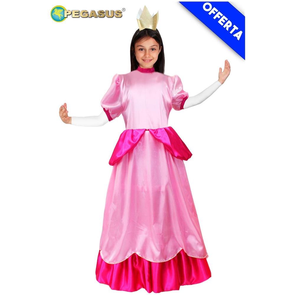 Costume Principessa Rosa ""taglia Xl 10/11 Anni"" Vestito Carnevale Pegasus Principesse - Foto 1