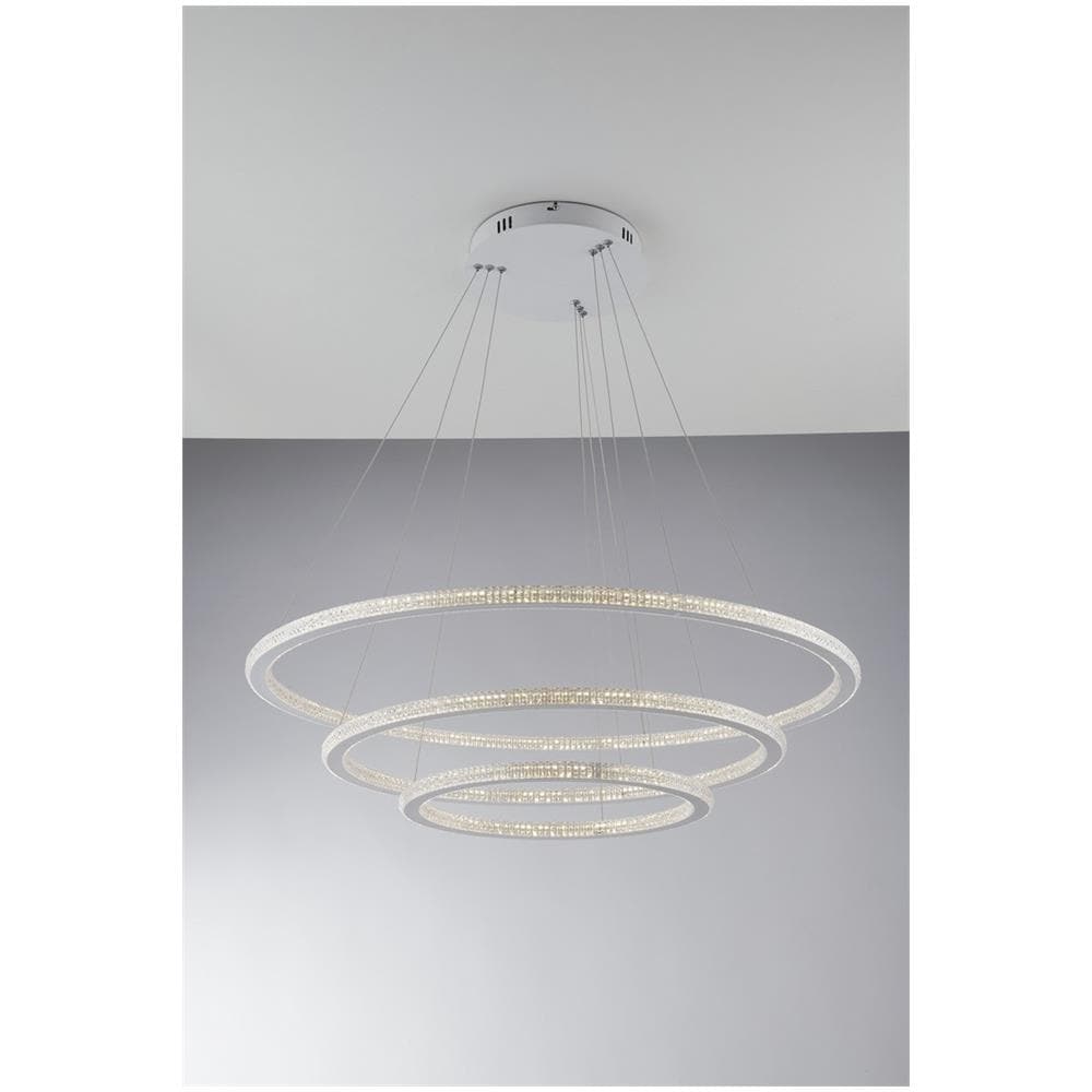 Lampada A Sospensione Circolare In Cristallo A Led Integrata A 3 Livelli, 4000k - Foto 1