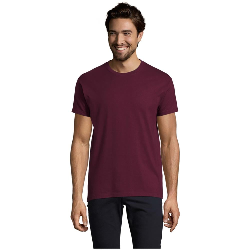 T-shirt Girocollo Da Uomo Modello Imperiale Taglia 2xl Colore Borgogna - Foto 1