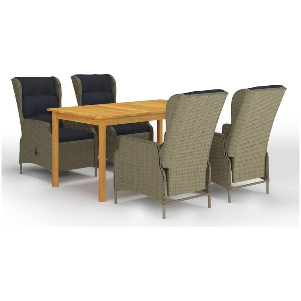 Set Mobili Da Pranzo Per Giardino 5 Pz Marrone - Foto 1