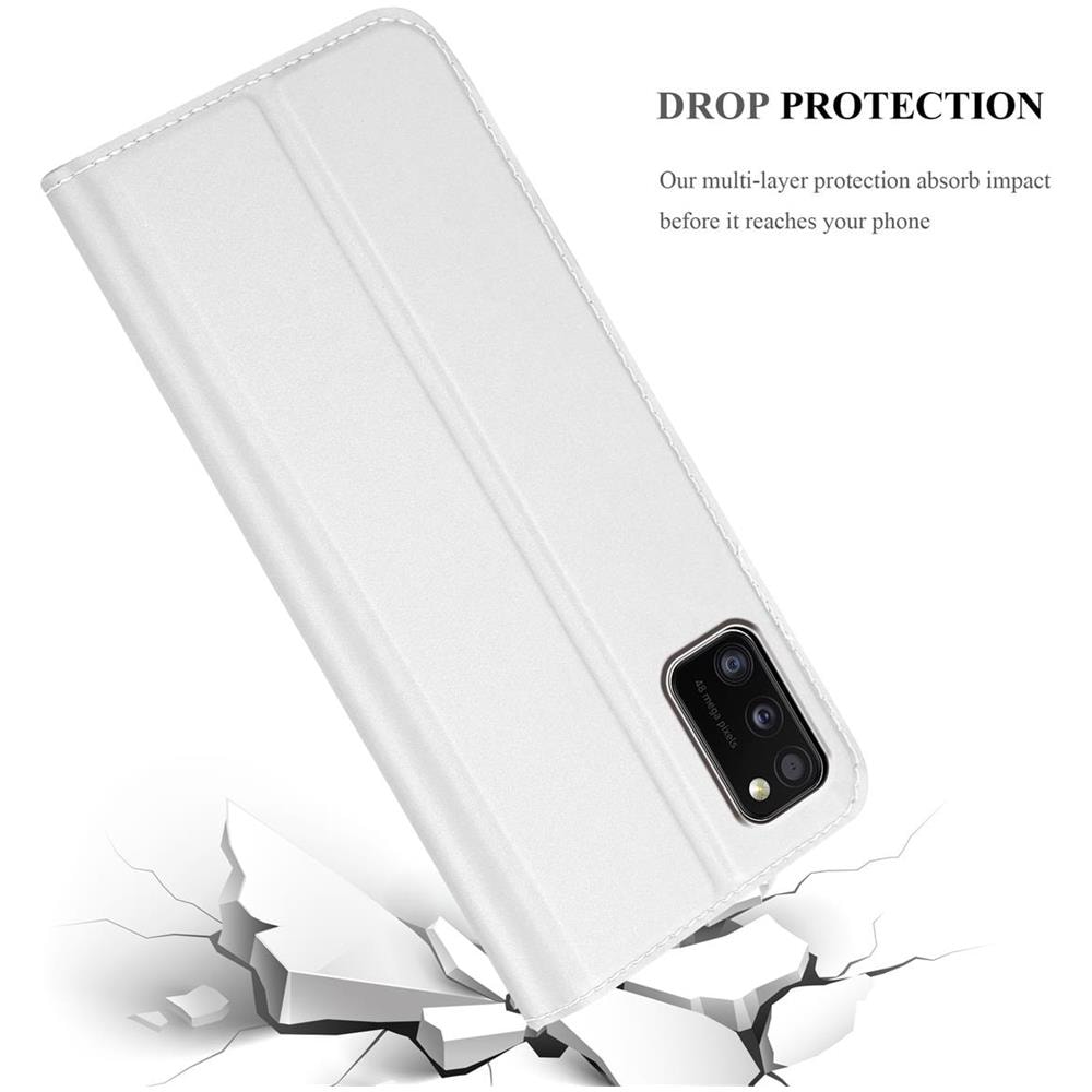 Custodia Compatibile Con Samsung Galaxy A41 In Classy Argento - Coperchio Protettiva Con Chiusura Magnetica, Funzione Stand E Tasca Per Le Carte - Foto 8