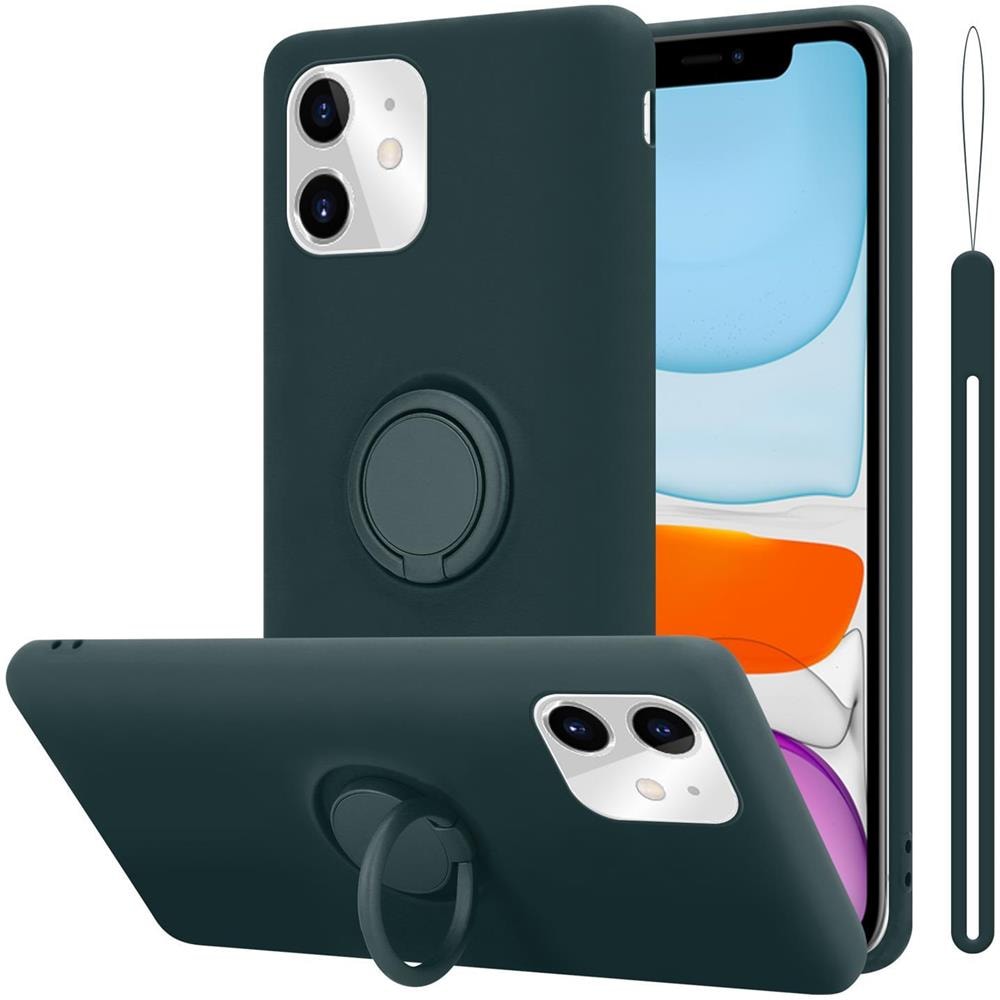 Custodia Compatibile Con Apple Iphone 11 In Liquid Verde - Coperchio Protettivo In Silicone Tpu Flessibile Con Anello - Foto 1