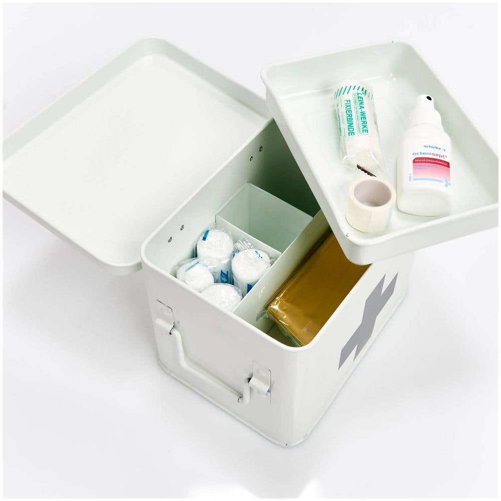 Kit Di Pronto Soccorso In Metallo, Cassetta Medica, 22x16x16 Cm, - Foto 3