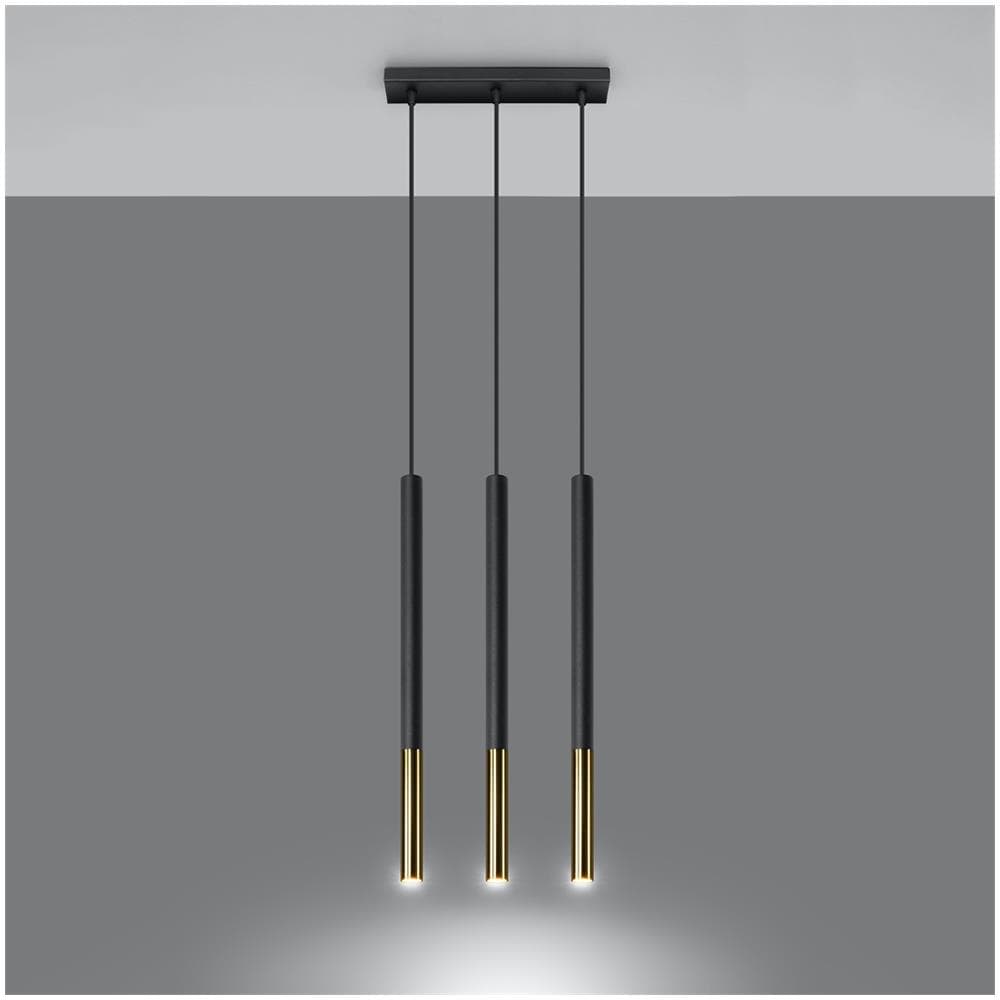 Lampada A Sospensione Mozaica 3l Sollux Dorato 1000x300x80 Mm Acciaio - Foto 13