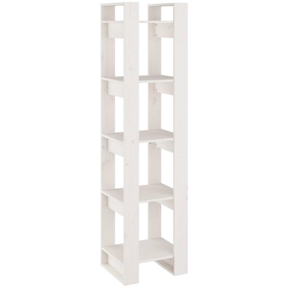 Libreria / divisorio Bianco 41x35x160cm In Legno Massello Di Pino - Foto 2