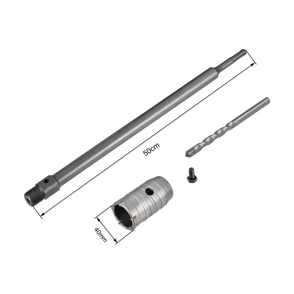 Fresa A Tazza 40 Mm Asta Prolunga 50. Cm Per Trapano Attacco Sds Plus - Foto 1