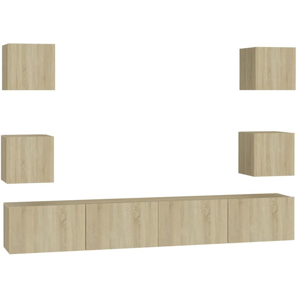 Set di Mobili TV 6 pz Rovere Sonoma in Legno Multistrato - Foto 1