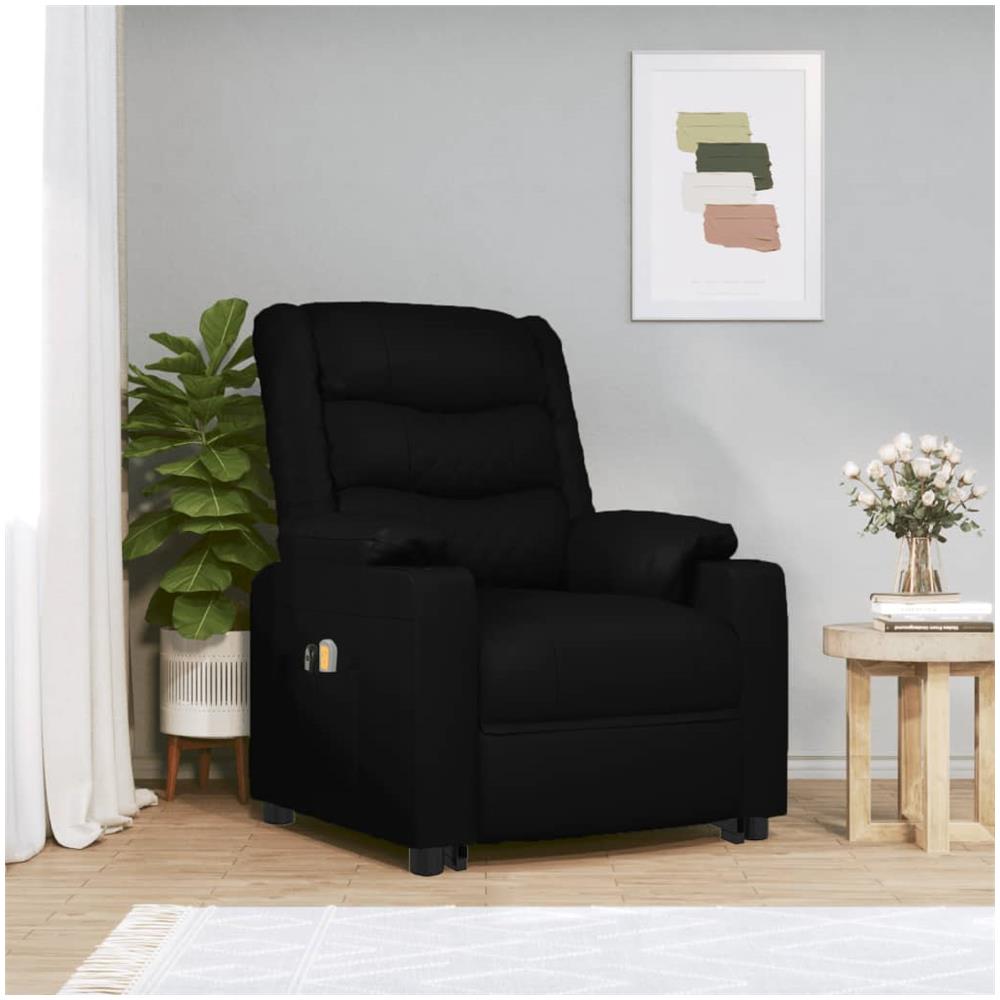 Poltrona Alzapersona Massaggiante Nera In Similpelle - Foto 1