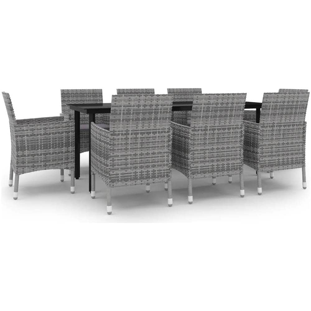 Set Da Pranzo Da Giardino E Cuscini 9 Pz In Polyrattan E Vetro - Foto 2