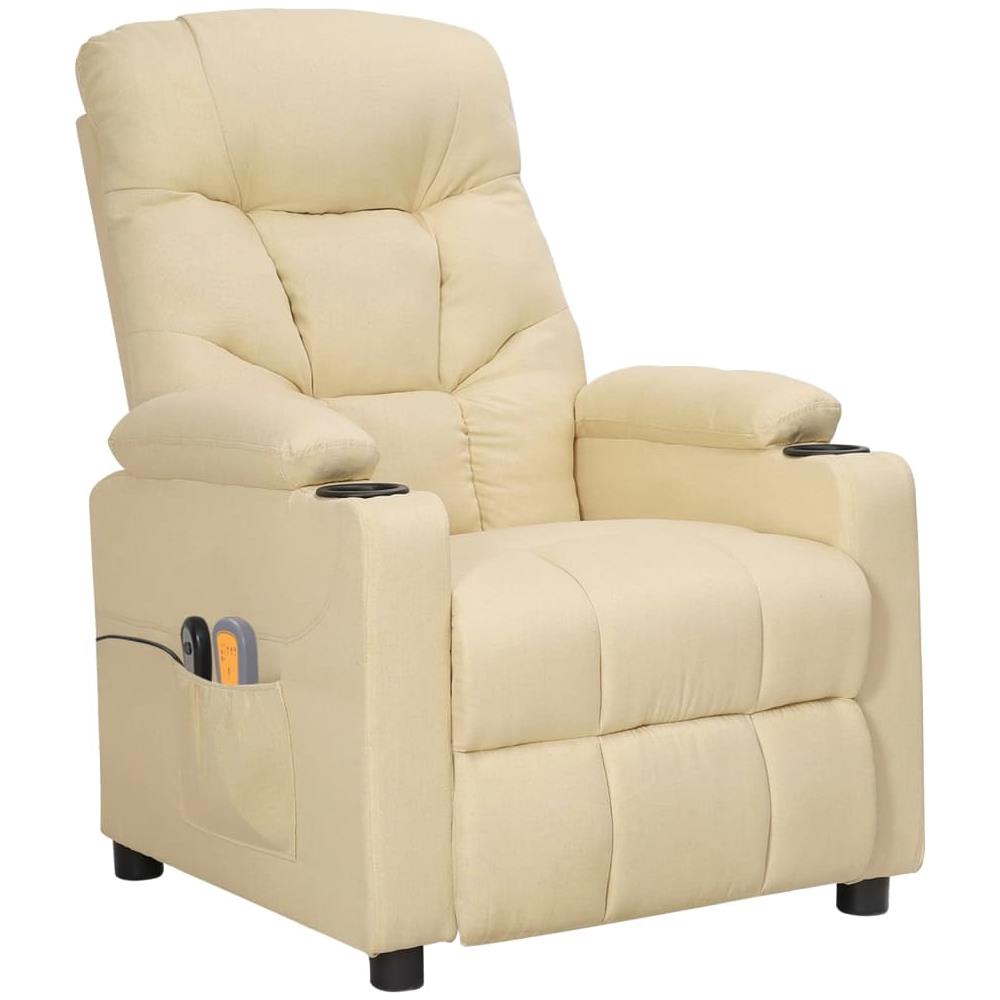 Poltrona Massaggiante Elettrica Crema in Tessuto - Foto 2