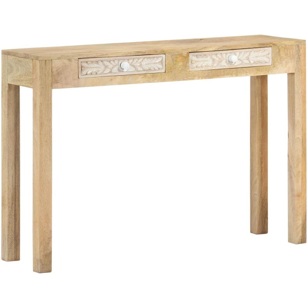 Tavolo Consolle 110x30x75 Cm Legno Massello Sbiancato Di Mango - Foto 1