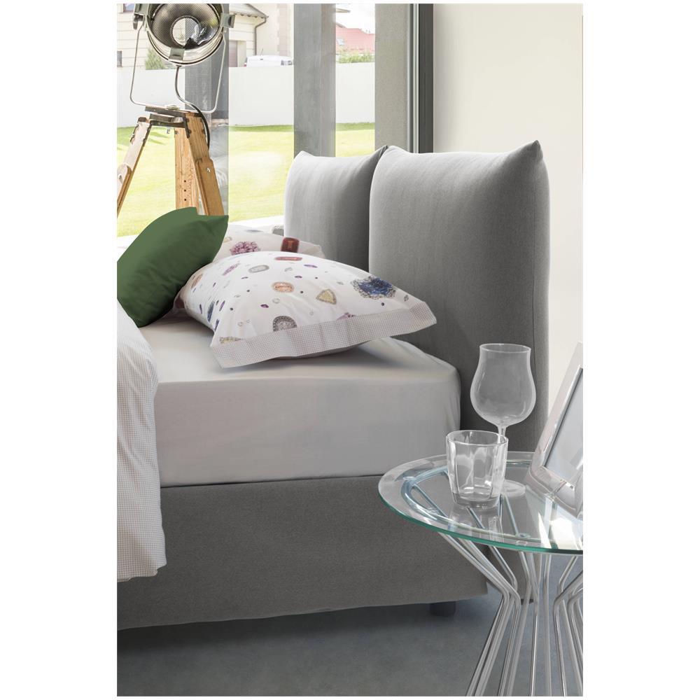 Letto Matrimoniale Cristel, Letto Contenitore Con Rivestimento In Tessuto, 100% Made In Italy, Apertura Frontale, Con Materasso Cm 160x190 Incluso, Grigio - Foto 4
