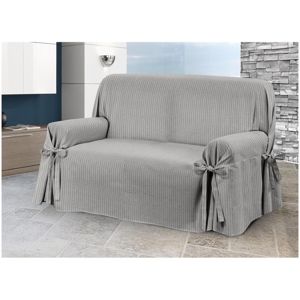 Copridivano Fodera Telo Protezione Divano Con Laccetti Fiocco Varie Fantasie Poltrona Lord Grigio - Foto 1