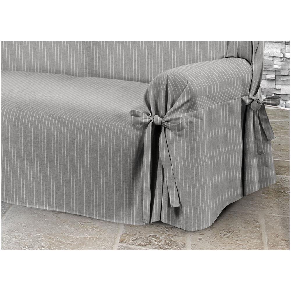 Copridivano Fodera Telo Protezione Divano Con Laccetti Fiocco Varie Fantasie Poltrona Lord Grigio - Foto 2