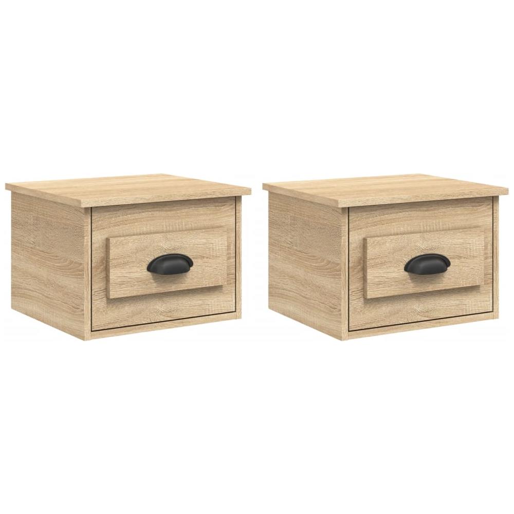 Comodini A Parete 2 Pz Rovere Sonoma 41,5x36x28 Cm - Foto 2