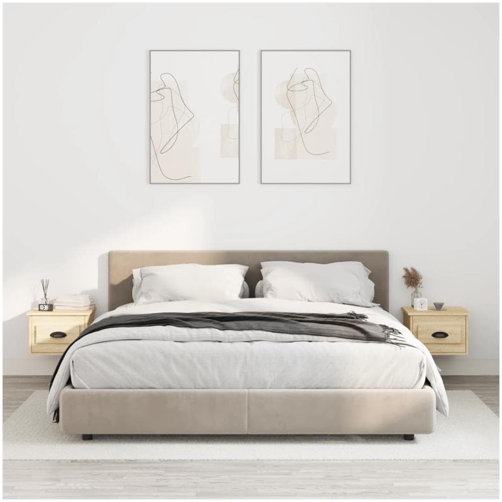 Comodini A Parete 2 Pz Rovere Sonoma 41,5x36x28 Cm - Foto 1