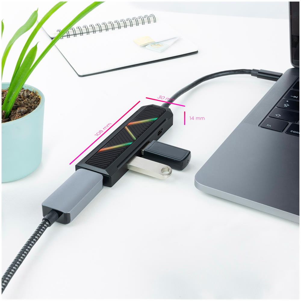 10.16.0401 replicatore di porte e docking station per laptop Cablato USB 3.2 Gen 1 (3.1 Gen 1) Type-C Nero - Foto 2