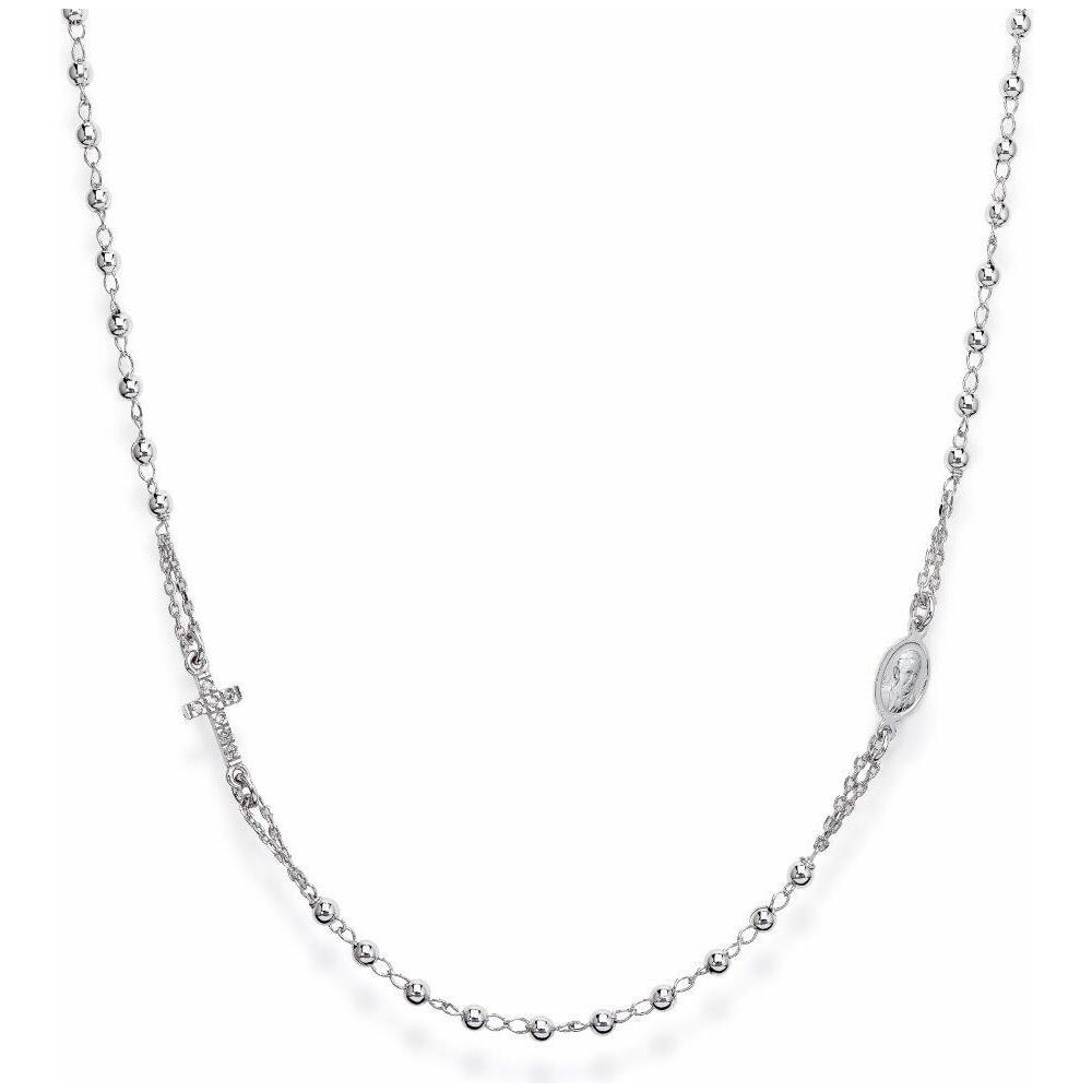 Collana In Argento 925 - Collezione Rosari - Colore Rodio - Misura Unica Rosario Girocollo - Foto 1
