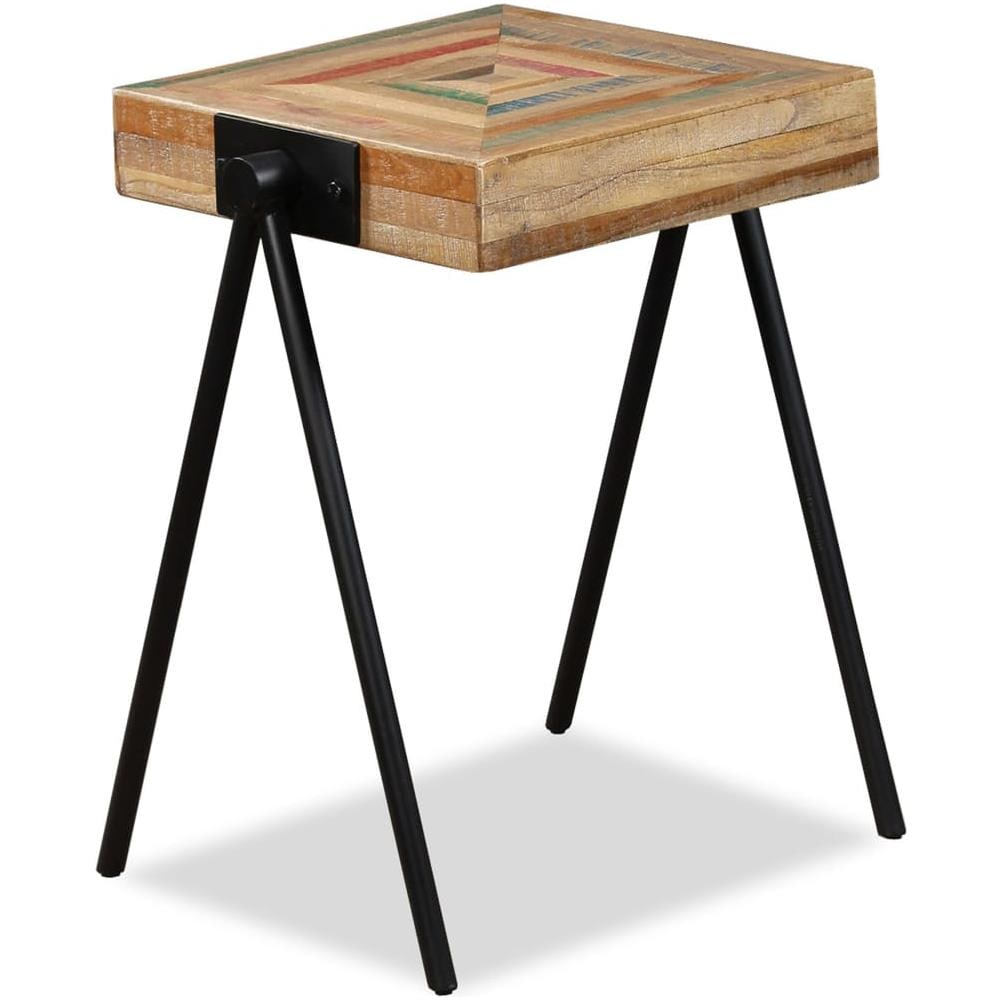 Tavolino Laterale In Legno Massello Di Teak Di Recupero - Foto 1