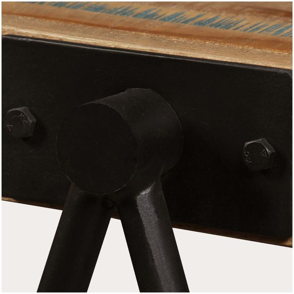 Tavolino Laterale In Legno Massello Di Teak Di Recupero - Foto 7