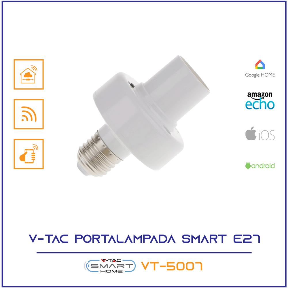 Smart Vt-5007 Portalampada Attacco E27 Wi-fi Controllabile Tramite App - Foto 1