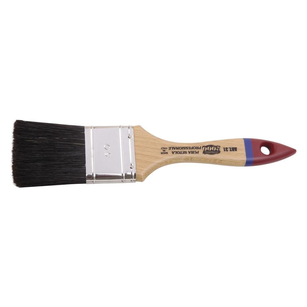Pennellessa Manico Legno Verniciato Trasparente Punta Rossa Mm 40 - Foto 1