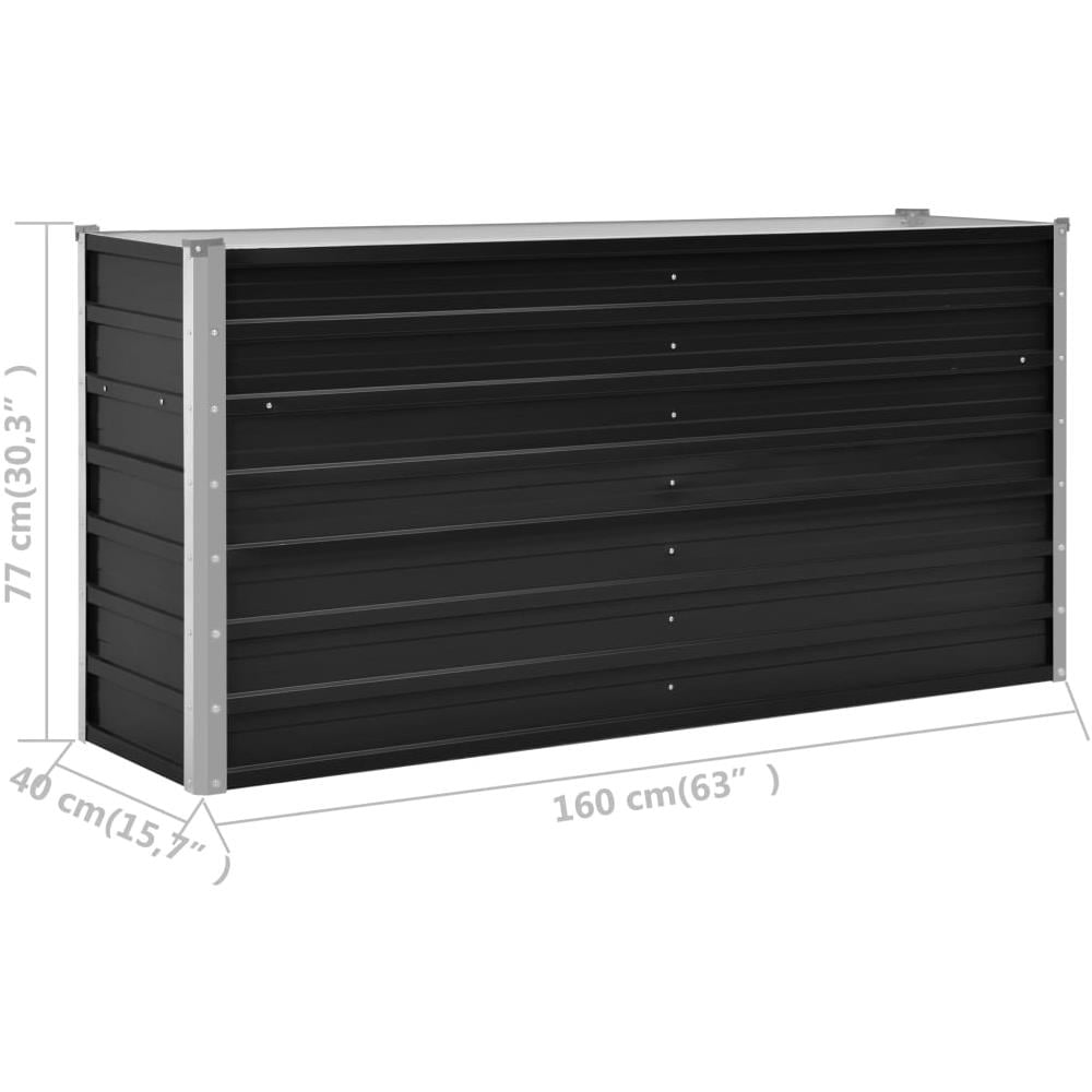 Fioriera Per Giardino Antracite 160x40x77 Cm In Acciaio Zincato - Foto 10