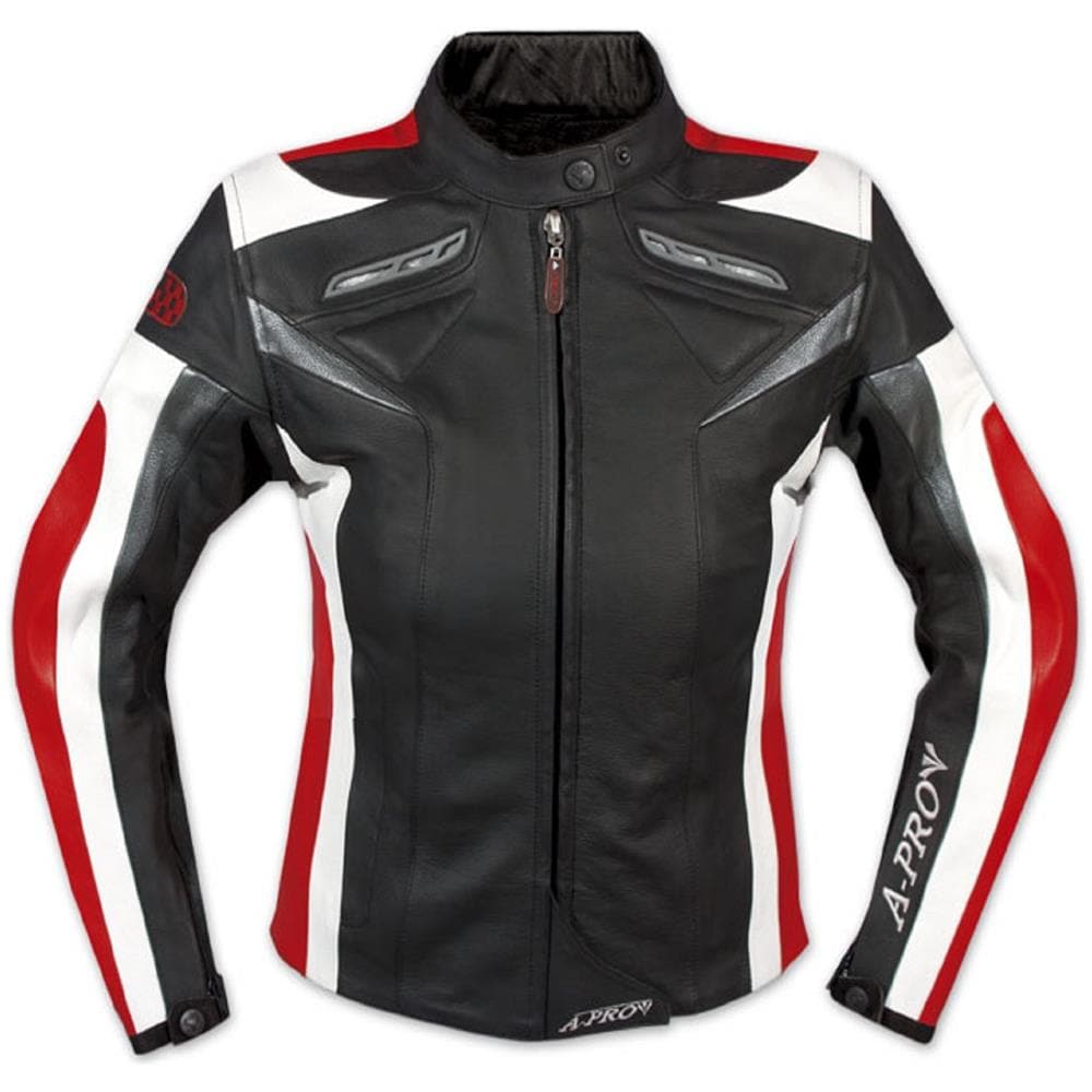 Giacca Pelle Moto Donna Protezioni Ce Imbottitura Termica Femminile Rosso Xs - Foto 1