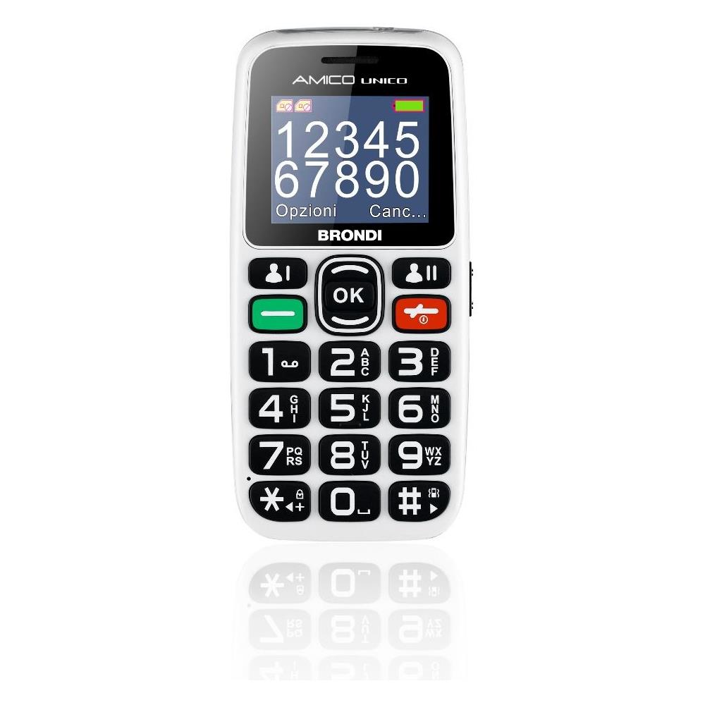 Senior Phone Display 1.8" con Tasti Grandi + Tasto SOS Bluetooth Colore Nero Bianco - Europa - Foto 1