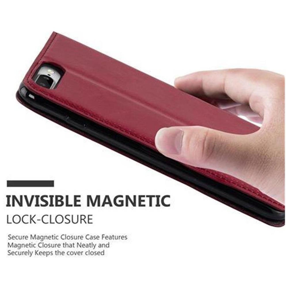 Cadorabo Custodia Compatibile Con Apple Iphone 8 Plus / 7 Plus / 7s Plus In Rosso Mela - Coperchio Protettiva Con Chiusura Magnetica, Funzione Stand E Tasca Per Le Carte - Foto 6