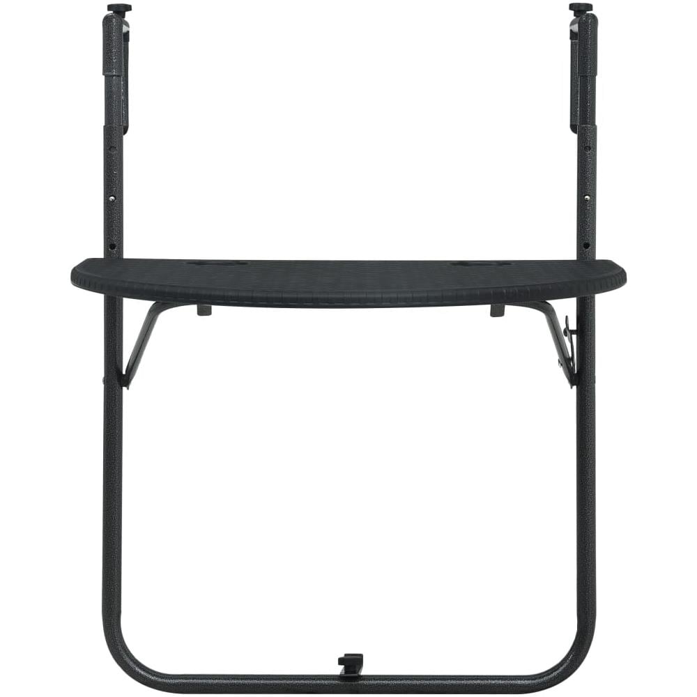 Tavolo Da Balcone Pensile Nero 60x64x83,5cm Plastica Rattan - Foto 2