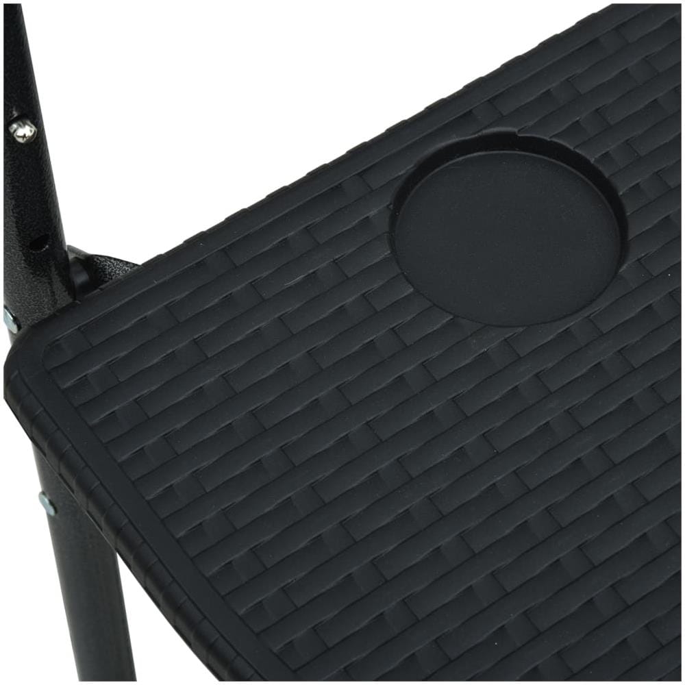Tavolo Da Balcone Pensile Nero 60x64x83,5cm Plastica Rattan - Foto 12