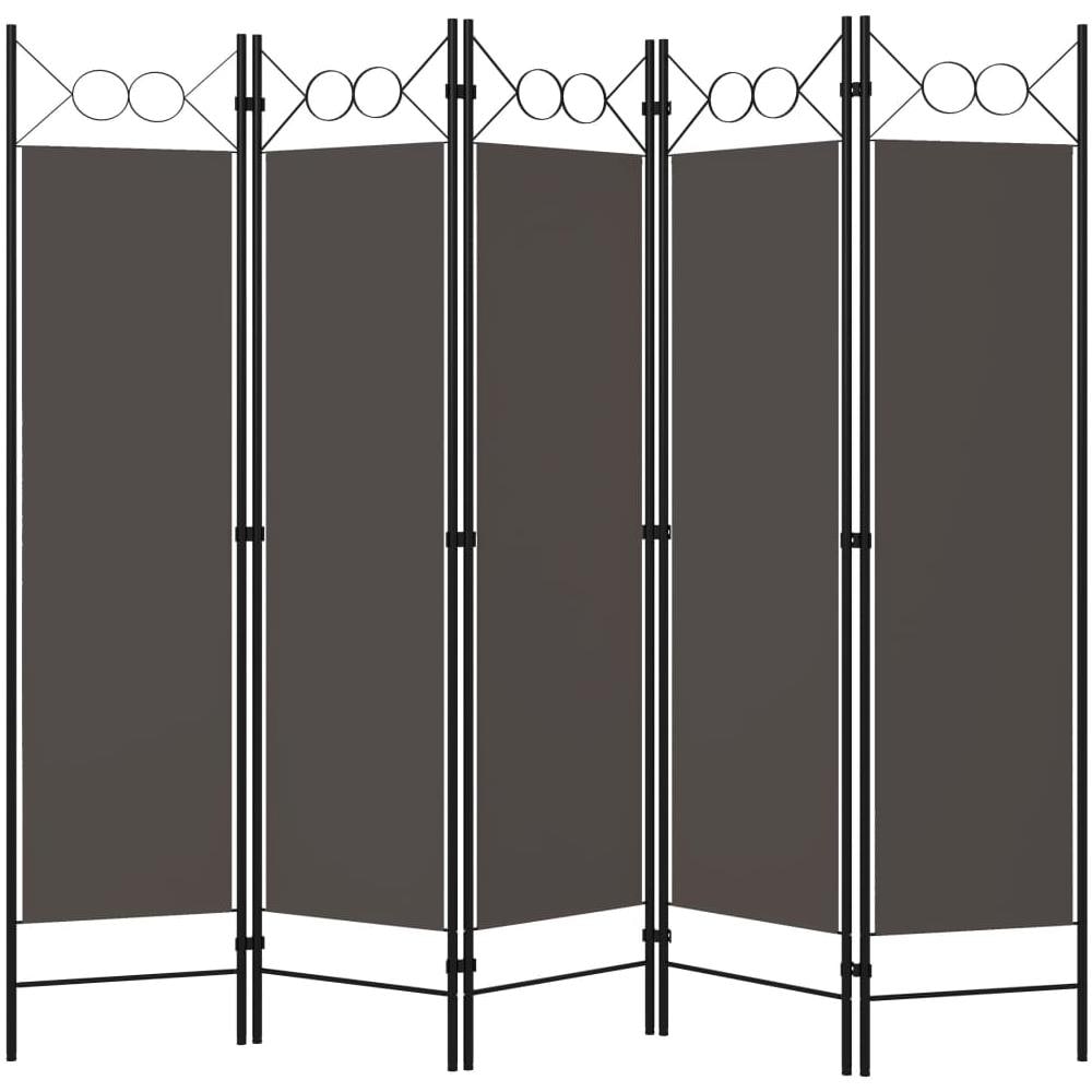 Paravento A 5 Pannelli Antracite 200x180 Cm - Foto 2