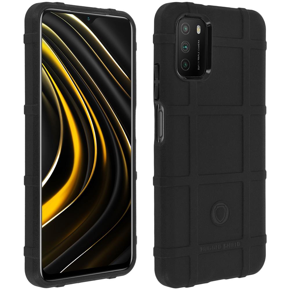 Cover Xiaomi Poco M3 / Redmi 9t Protezione Rinforzata Silicone Rugged Nero - Foto 1