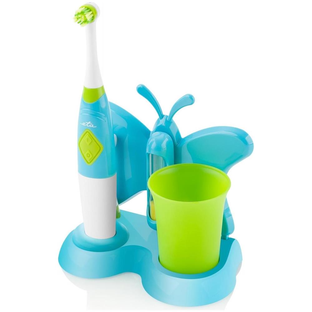 Spazzolino Da Denti Con Tazza Dell'acqua E Supporto Sonetic 129490080 Funzionamento A Batteria, Per Bambini, Numero Di Testine Incluse 2, Blu - Foto 1