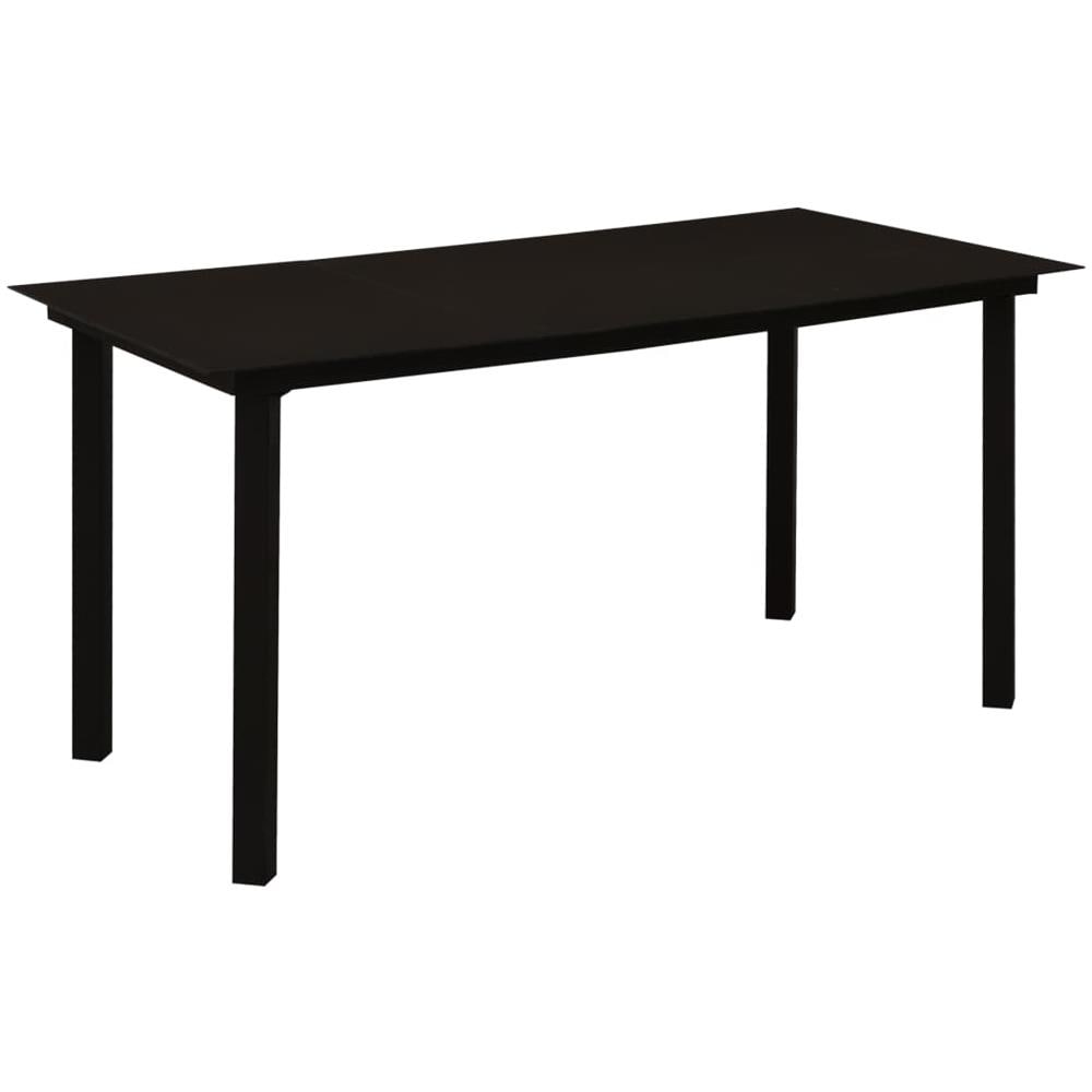 Tavolo da Giardino Nero 150x80x74 cm in Acciaio e Vetro - Foto 1