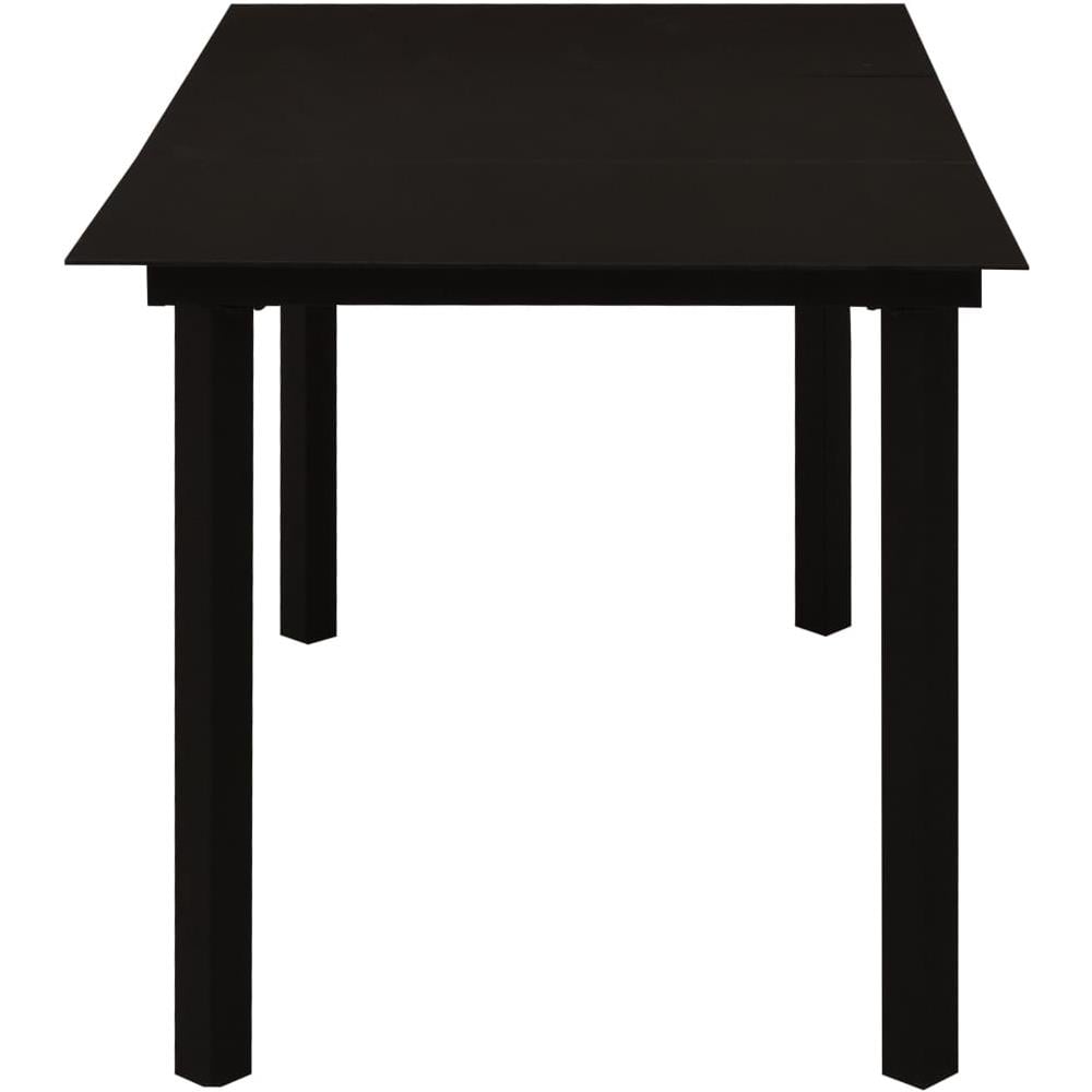 Tavolo da Giardino Nero 150x80x74 cm in Acciaio e Vetro - Foto 2