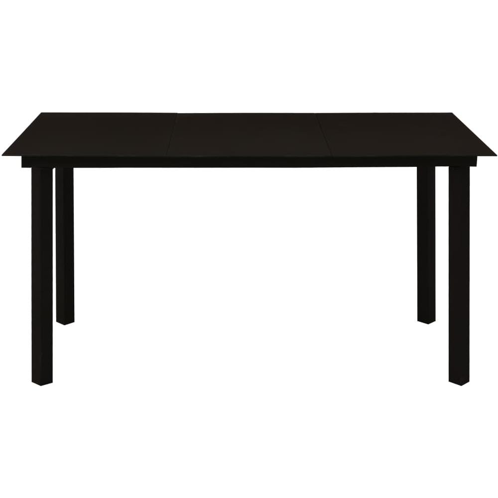 Tavolo da Giardino Nero 150x80x74 cm in Acciaio e Vetro - Foto 3